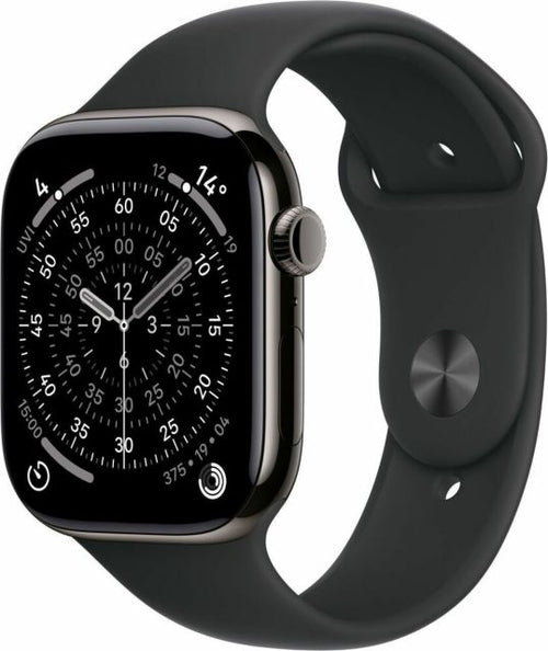 Apple Watch Series 11 GPS + Cellular 46mm Slate Titanium Case with Black Sport Band - S/M